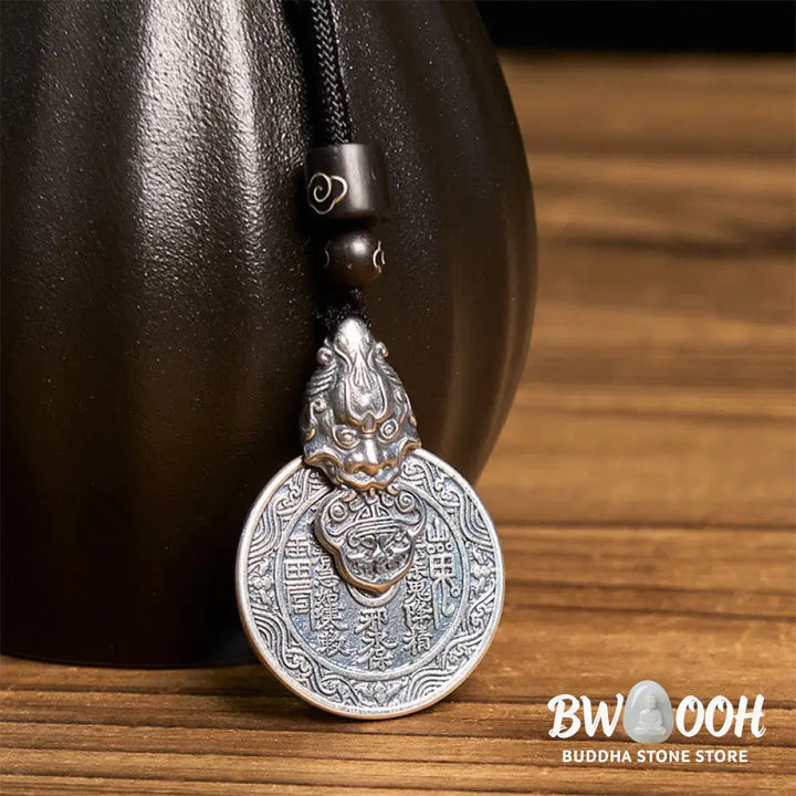 Buddha Stones Mountain Ghosts Spend Money Bagua Design Copper Pixiu Harmony Necklace Pendant - BWOOOH - Mountain Ghosts