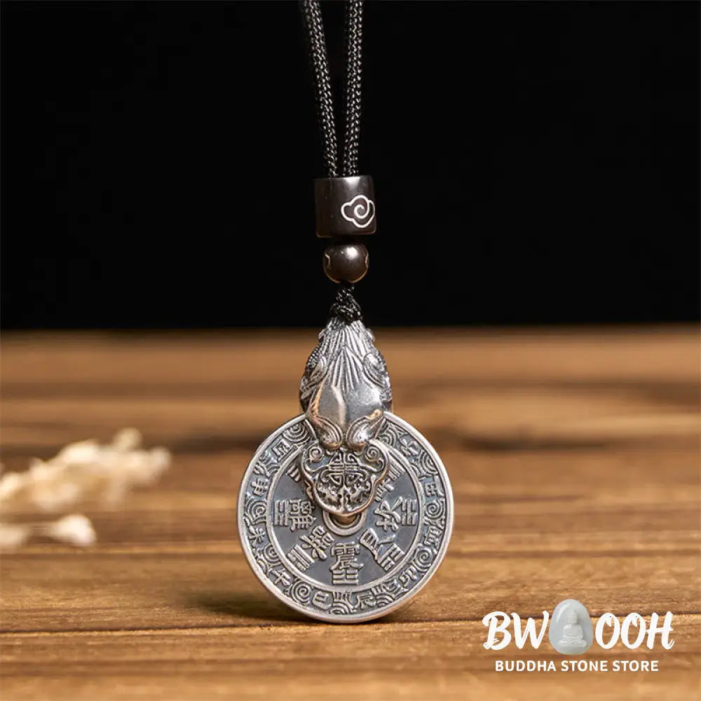 Buddha Stones Mountain Ghosts Spend Money Bagua Design Copper Pixiu Harmony Necklace Pendant - BWOOOH - Mountain Ghosts
