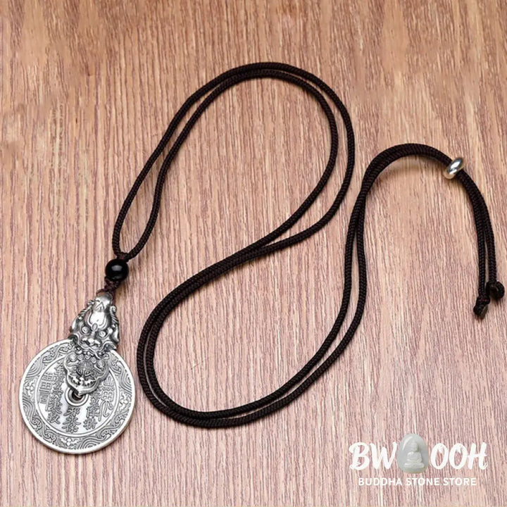 Buddha Stones Mountain Ghosts Spend Money Bagua Design Copper Pixiu Harmony Necklace Pendant - BWOOOH - Mountain Ghosts