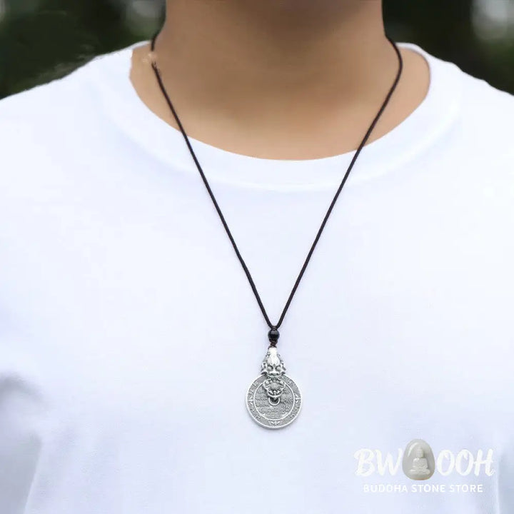 Buddha Stones Mountain Ghosts Spend Money Bagua Design Copper Pixiu Harmony Necklace Pendant - BWOOOH - Mountain Ghosts