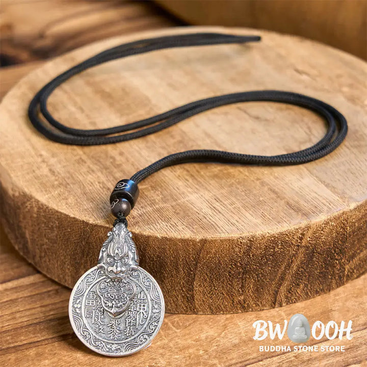 Buddha Stones Mountain Ghosts Spend Money Bagua Design Copper Pixiu Harmony Necklace Pendant - BWOOOH - Mountain Ghosts