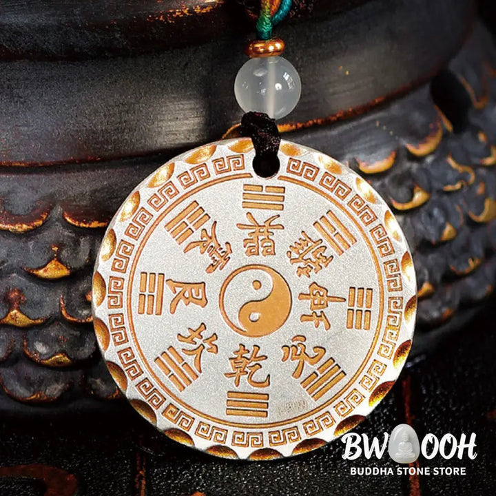 Buddha Stones Mountain Ghosts Spend Money Yin Yang Bagua Design Copper Harmony Necklace Pendant - BWOOOH - Mountain