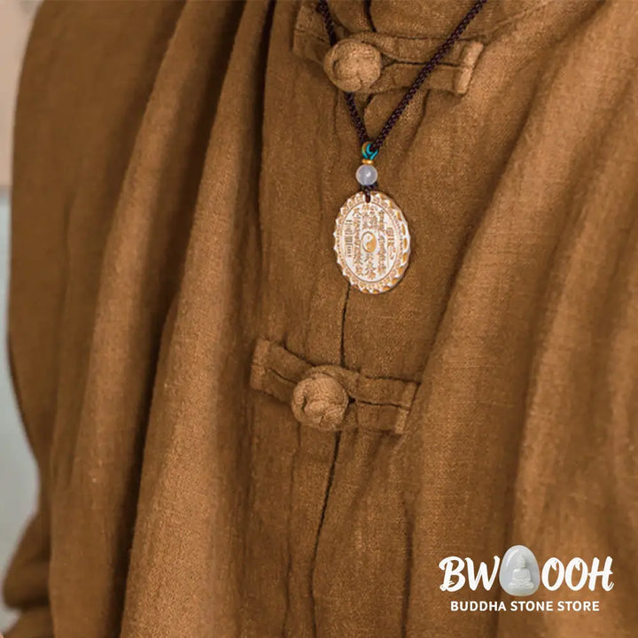 Buddha Stones Mountain Ghosts Spend Money Yin Yang Bagua Design Copper Harmony Necklace Pendant - BWOOOH - Mountain