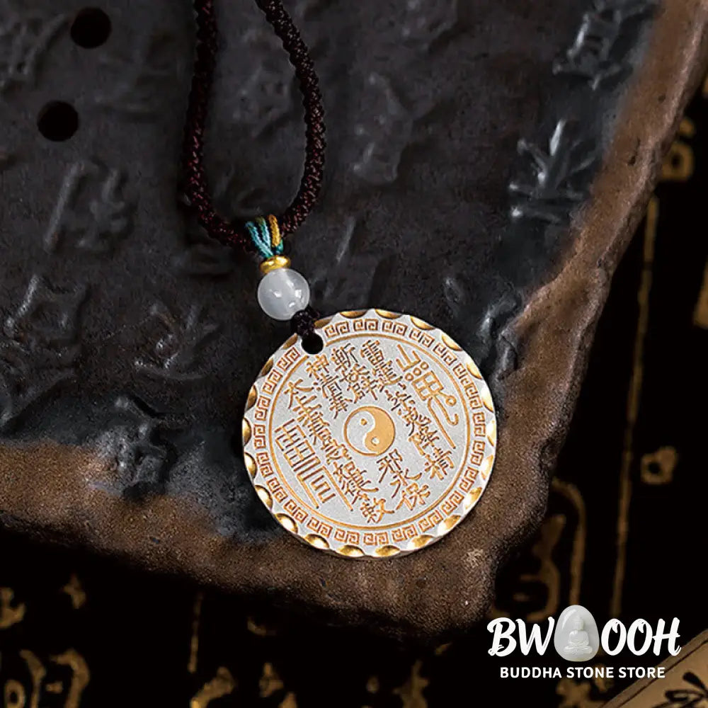 Buddha Stones Mountain Ghosts Spend Money Yin Yang Bagua Design Copper Harmony Necklace Pendant - BWOOOH - Mountain