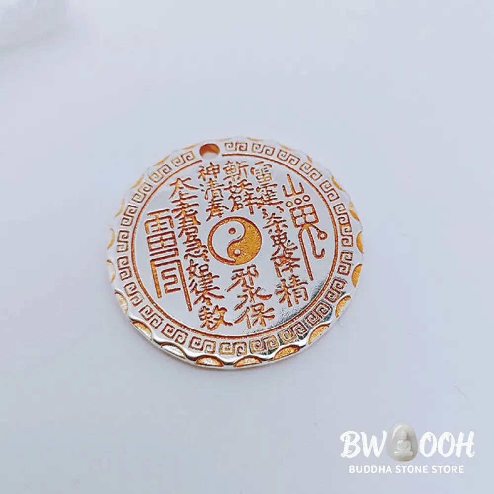 Buddha Stones Mountain Ghosts Spend Money Yin Yang Bagua Design Copper Harmony Necklace Pendant - BWOOOH - Mountain