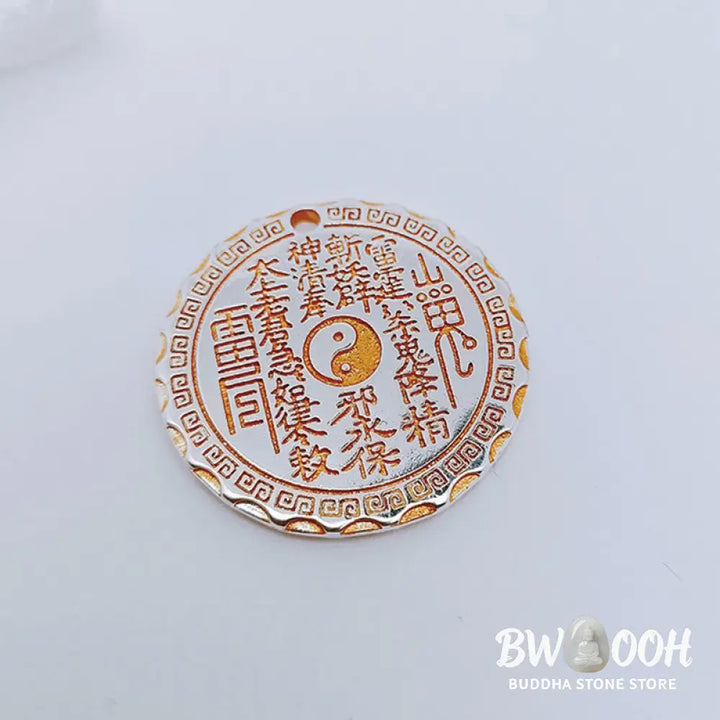 Buddha Stones Mountain Ghosts Spend Money Yin Yang Bagua Design Copper Harmony Necklace Pendant - BWOOOH - Mountain