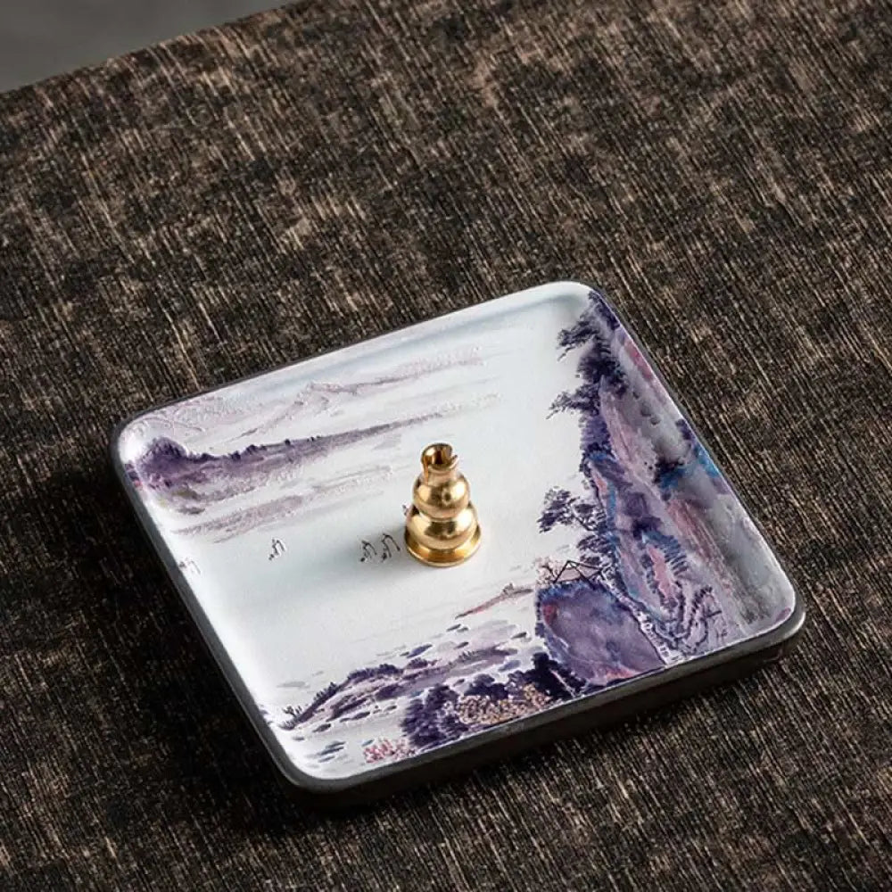 BWOOOH ceramic incense burner - Mountain Lake Flower Leaf Healing C