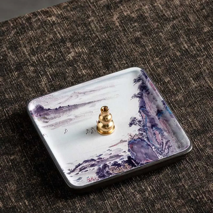 BWOOOH ceramic incense burner - Mountain Lake Flower Leaf Healing C