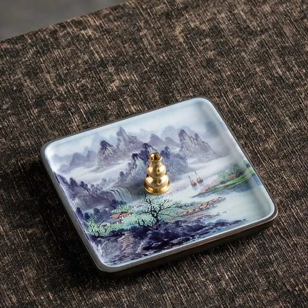BWOOOH ceramic incense burner - Mountain Lake Flower Leaf Healing C