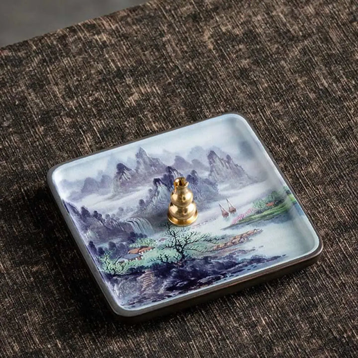 BWOOOH ceramic incense burner - Mountain Lake Flower Leaf Healing C