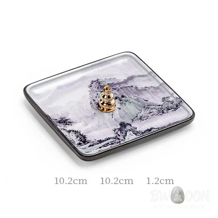 BWOOOH ceramic incense burner - Mountain Lake Flower Leaf Healing C