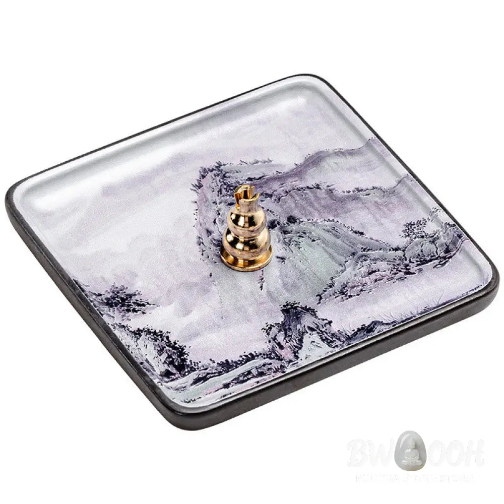 BWOOOH ceramic incense burner - Mountain Lake Flower Leaf Healing C