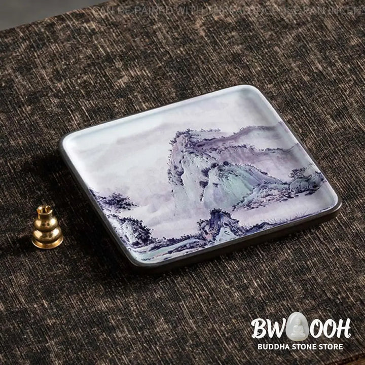 BWOOOH ceramic incense burner - Mountain Lake Flower Leaf Healing C
