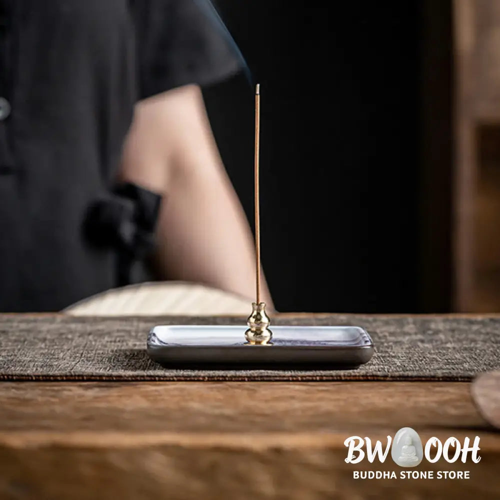 BWOOOH ceramic incense burner - Mountain Lake Flower Leaf Healing C