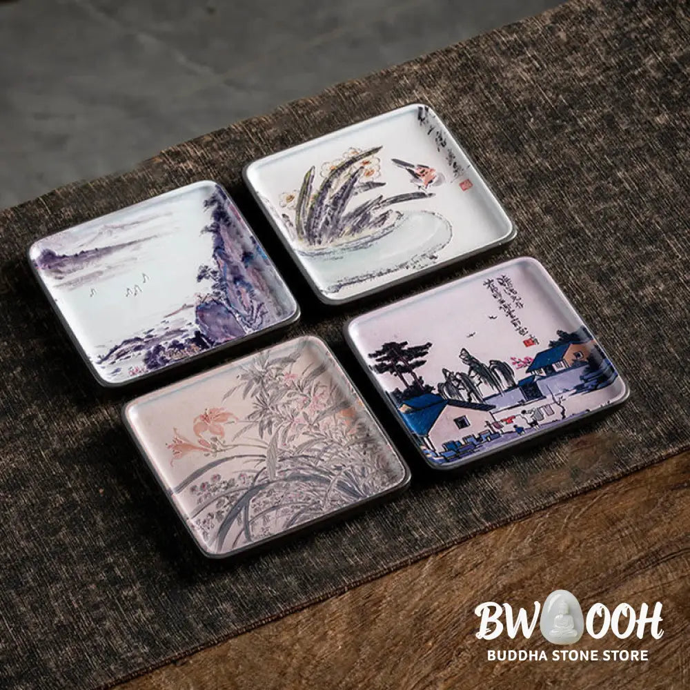 BWOOOH ceramic incense burner - Mountain Lake Flower Leaf Healing C