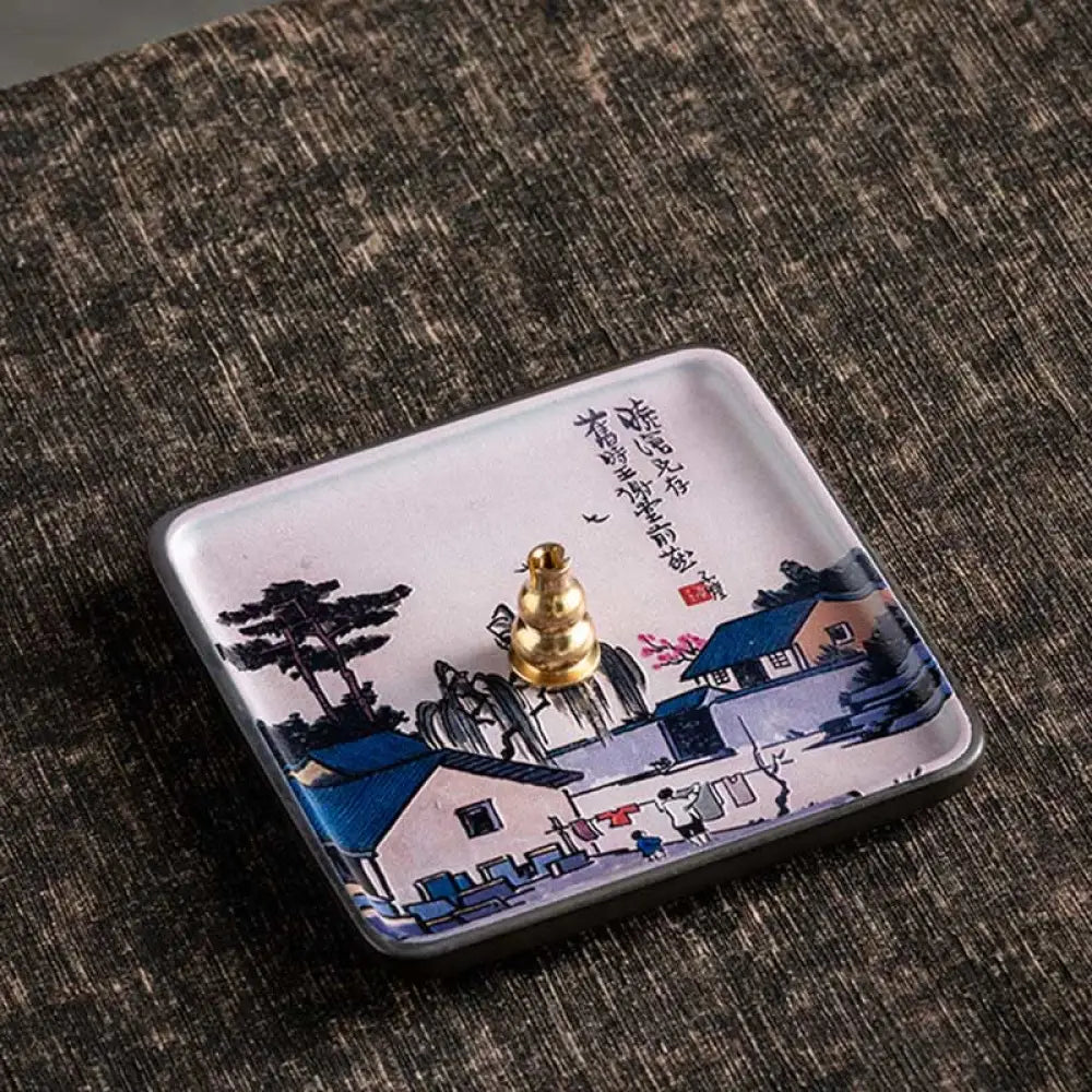 BWOOOH ceramic incense burner - Mountain Lake Flower Leaf Healing C