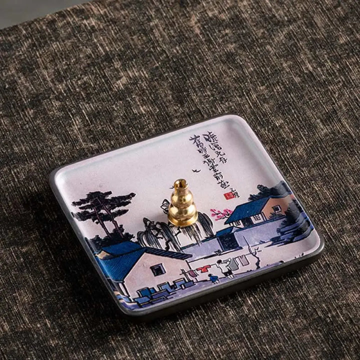 BWOOOH ceramic incense burner - Mountain Lake Flower Leaf Healing C