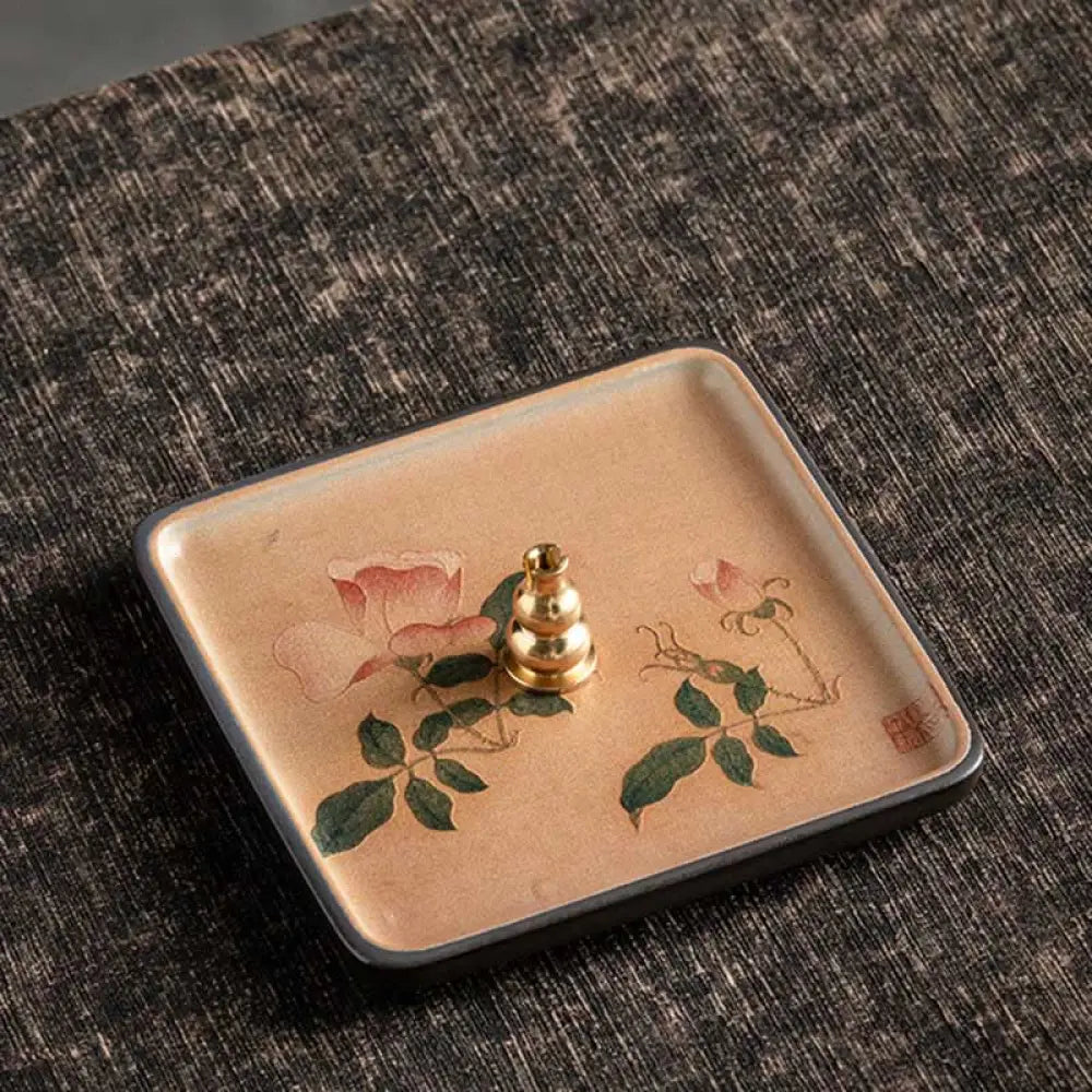 BWOOOH ceramic incense burner - Mountain Lake Flower Leaf Healing C