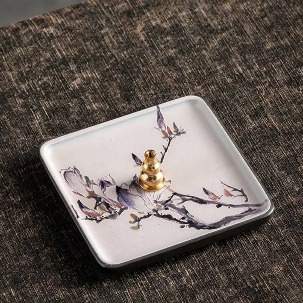 BWOOOH ceramic incense burner - Mountain Lake Flower Leaf Healing C