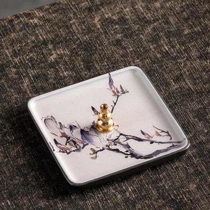BWOOOH ceramic incense burner - Mountain Lake Flower Leaf Healing C