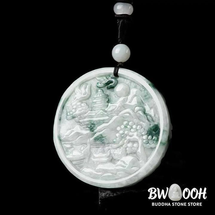 Buddha Stones Mountain Landscape Jade Abundance String Necklace - BWOOOH - Jade(Prosperity♥Abundance) - Necklaces &amp;