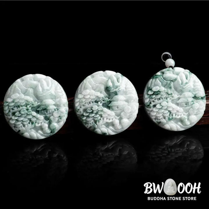 Buddha Stones Mountain Landscape Jade Abundance String Necklace - BWOOOH - Jade(Prosperity♥Abundance) - Necklaces &amp;