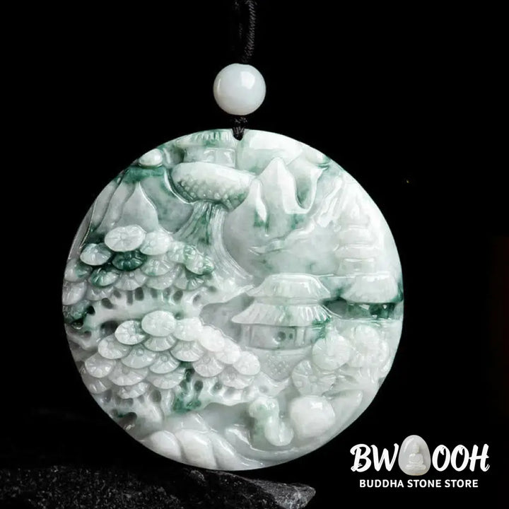 Buddha Stones Mountain Landscape Jade Abundance String Necklace - BWOOOH - Jade(Prosperity♥Abundance) - Necklaces &amp;