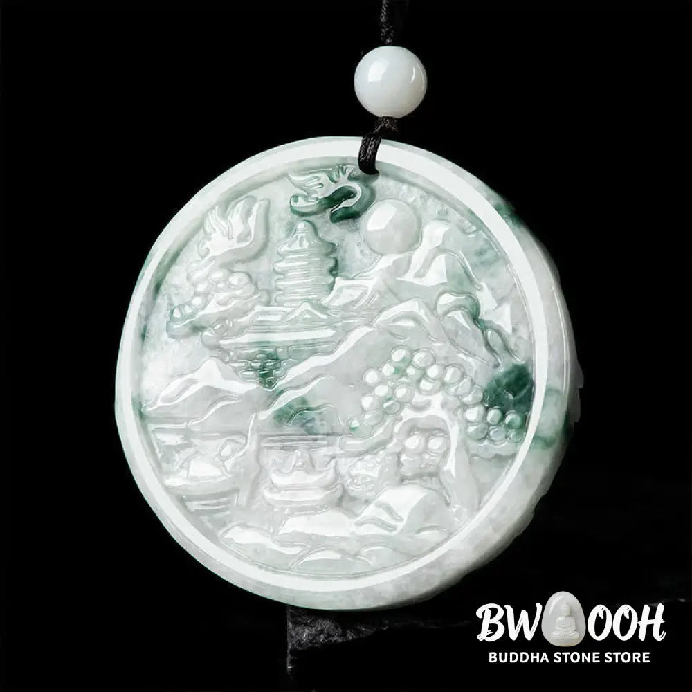 Buddha Stones Mountain Landscape Jade Abundance String Necklace - BWOOOH - Jade(Prosperity♥Abundance) - Necklaces &amp;