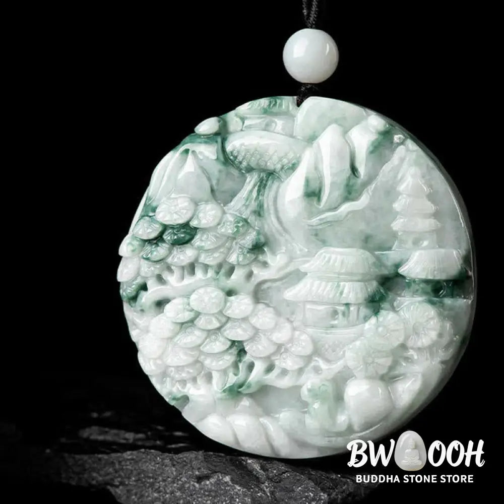 Buddha Stones Mountain Landscape Jade Abundance String Necklace - BWOOOH - Jade(Prosperity♥Abundance) - Necklaces &amp;