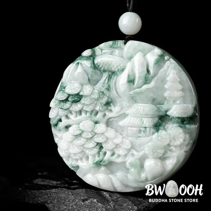 Buddha Stones Mountain Landscape Jade Abundance String Necklace - BWOOOH - Jade(Prosperity♥Abundance) - Necklaces &amp;