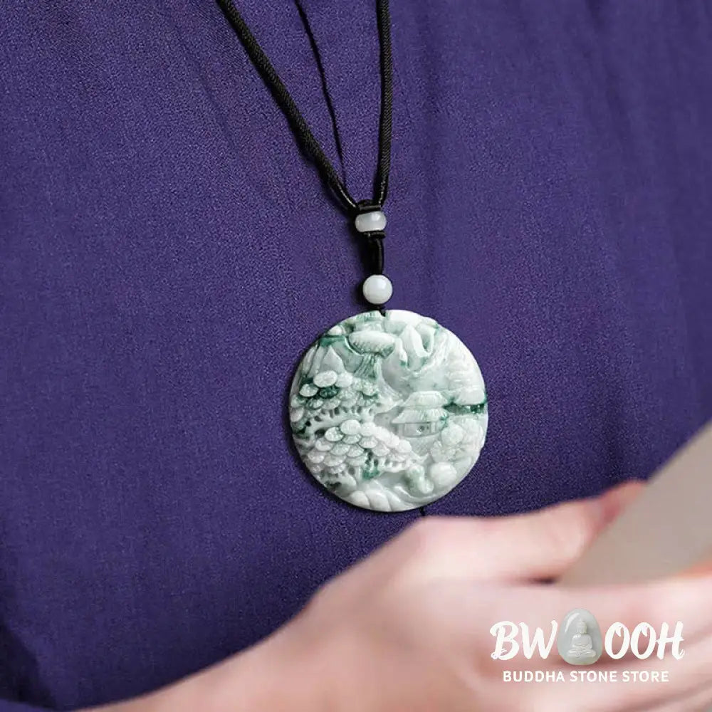 Buddha Stones Mountain Landscape Jade Abundance String Necklace - BWOOOH - Jade(Prosperity♥Abundance) - Necklaces &amp;