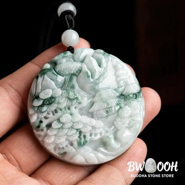 Buddha Stones Mountain Landscape Jade Abundance String Necklace - BWOOOH - Jade(Prosperity♥Abundance) - Necklaces &amp;