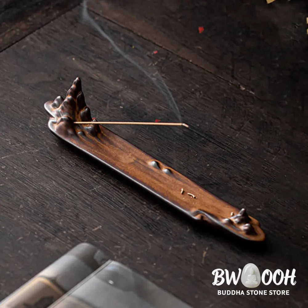 BWOOOH ceramic incense burner - Mountains Boat Design Spiritual Hea