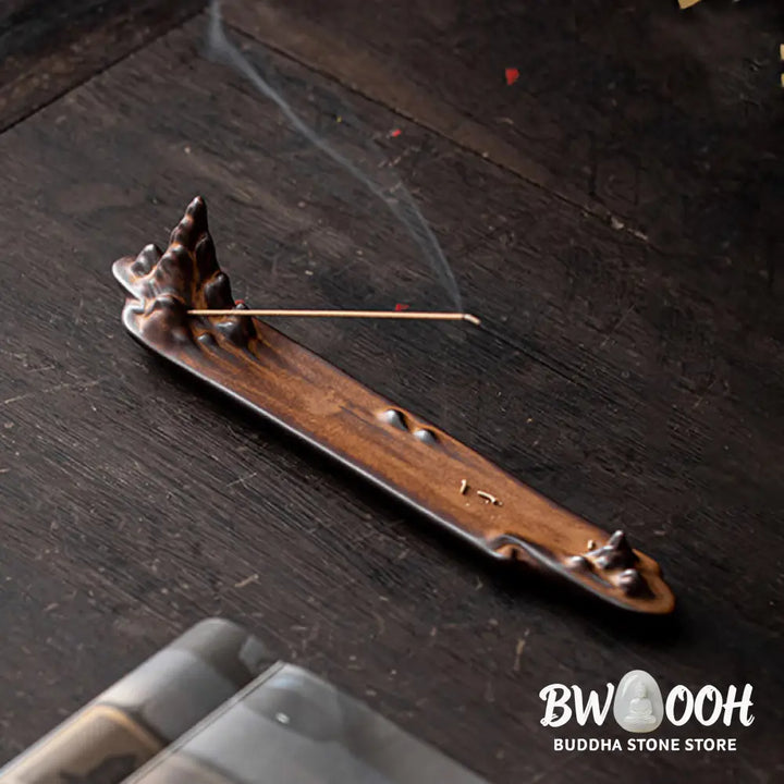 BWOOOH ceramic incense burner - Mountains Boat Design Spiritual Hea