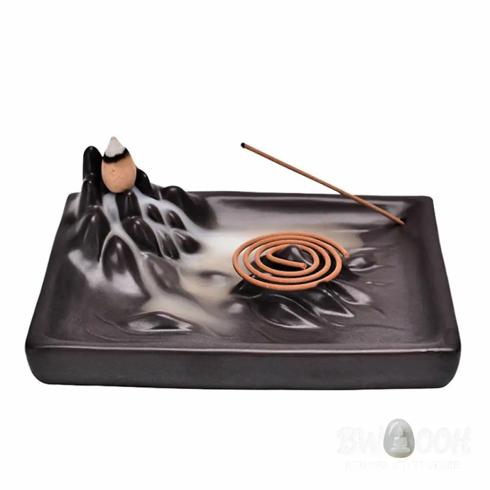 BWOOOH Mountains Flowing Water Ceramic Blessing Backflow Incense Burner - Mountains Flowing Water - Incense