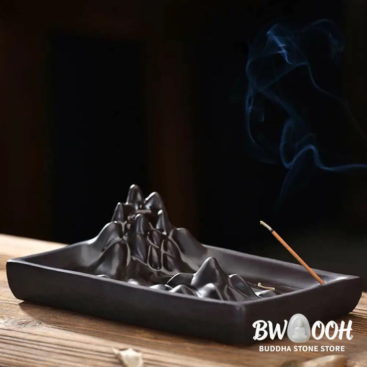 BWOOOH Mountains Flowing Water Ceramic Blessing Backflow Incense Burner - Mountains Flowing Water - Incense