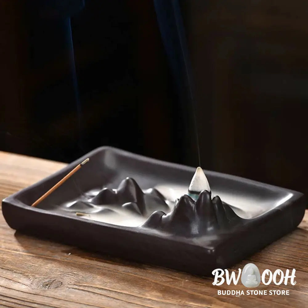 BWOOOH Mountains Flowing Water Ceramic Blessing Backflow Incense Burner - Mountains Flowing Water - Incense