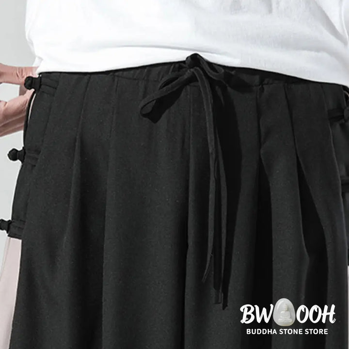 Buddha Stones Mountains Rivers Pattern Men’s Wide Leg Pants With Pockets - Men’s Wide Leg Pants