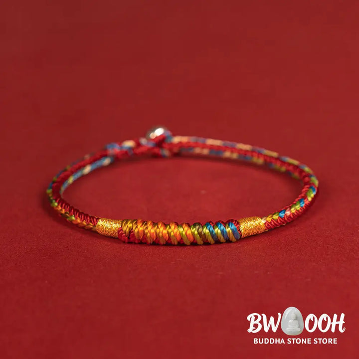 Buddha Stones Multicolor Red String Alloy 925 Sterling Silver Buckle Protection Bracelet - BWOOOH - Bracelet
