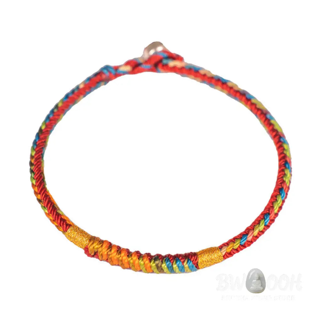 Buddha Stones Multicolor Red String Alloy 925 Sterling Silver Buckle Protection Bracelet - BWOOOH - Bracelet