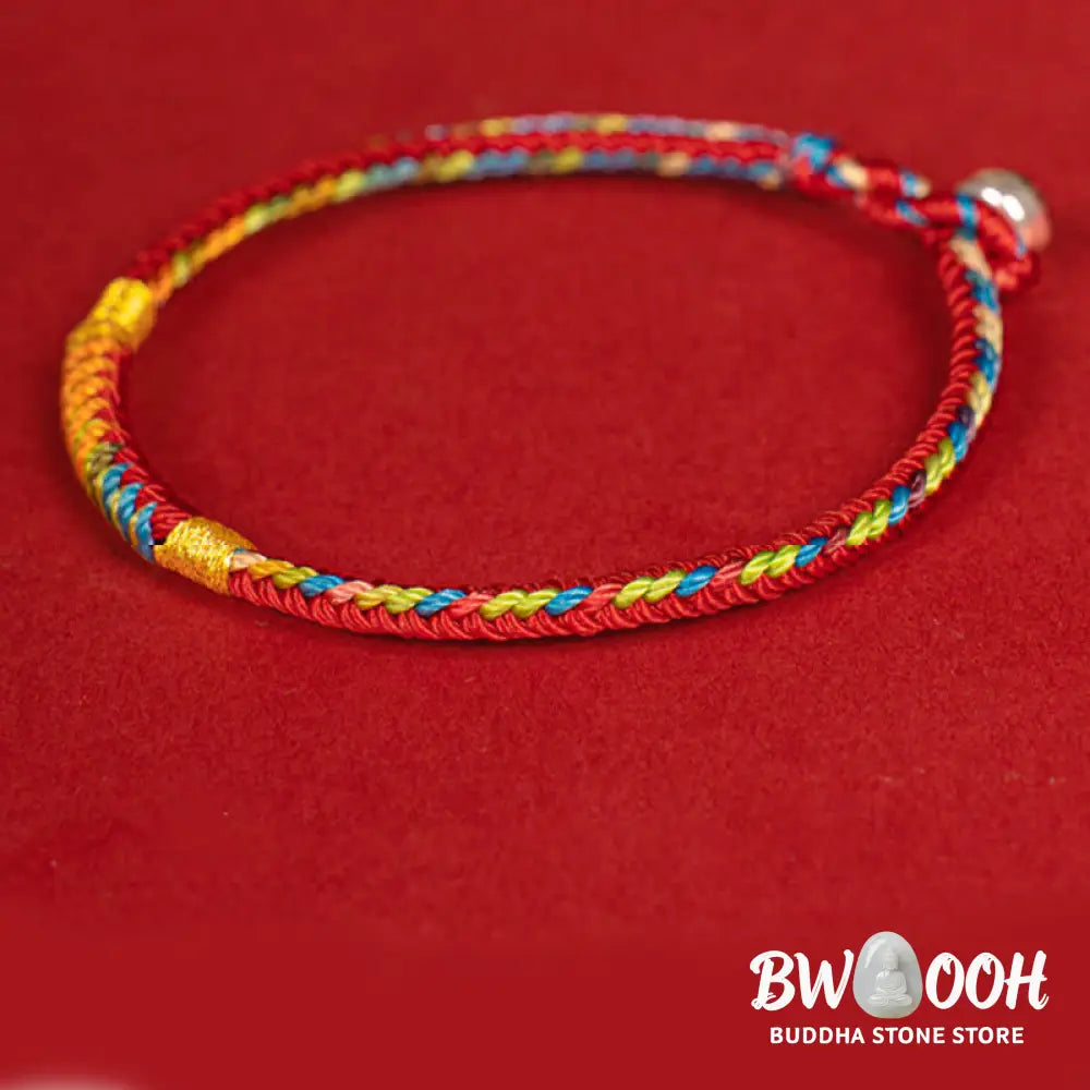 Buddha Stones Multicolor Red String Alloy 925 Sterling Silver Buckle Protection Bracelet - BWOOOH - Bracelet