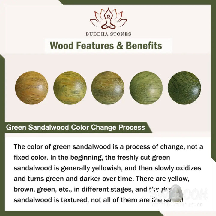 Buddha Stones Multicolored Green Sandalwood Ebony Wood Red Sandalwood Peace Bracelet - BWOOOH - Bracelet