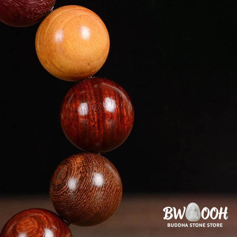 Buddha Stones Multicolored Sandalwood Protection Healing Bracelet - BWOOOH - Bracelet