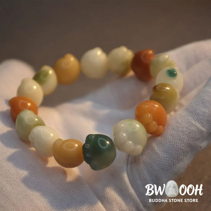 Buddha Stones Multilayered Bodhi Seed Cute Cat Paw Calm Harmony Bracelet - BWOOOH - Bodhi Seed(Auspiciousness♥Luck)