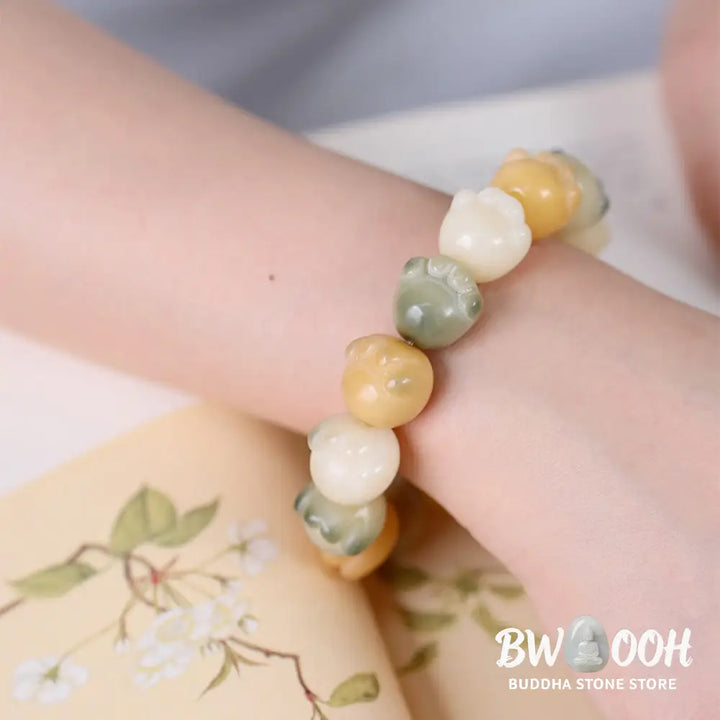 Buddha Stones Multilayered Bodhi Seed Cute Cat Paw Calm Harmony Bracelet - BWOOOH - Bodhi Seed(Auspiciousness♥Luck)