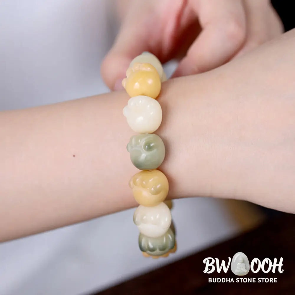 Buddha Stones Multilayered Bodhi Seed Cute Cat Paw Calm Harmony Bracelet - BWOOOH - Bodhi Seed(Auspiciousness♥Luck)