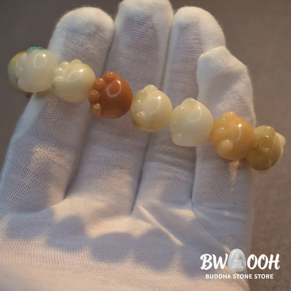 Buddha Stones Multilayered Bodhi Seed Cute Cat Paw Calm Harmony Bracelet - BWOOOH - Bodhi Seed(Auspiciousness♥Luck)