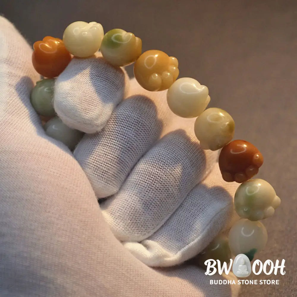 Buddha Stones Multilayered Bodhi Seed Cute Cat Paw Calm Harmony Bracelet - BWOOOH - Bodhi Seed(Auspiciousness♥Luck)