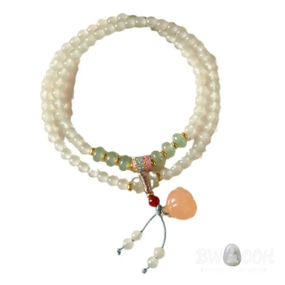 Buddha Stones Multiple Circles Natural Aventurine Glass Lotus Pods Lucky Bamboo Positivity Bracelet - BWOOOH - Green