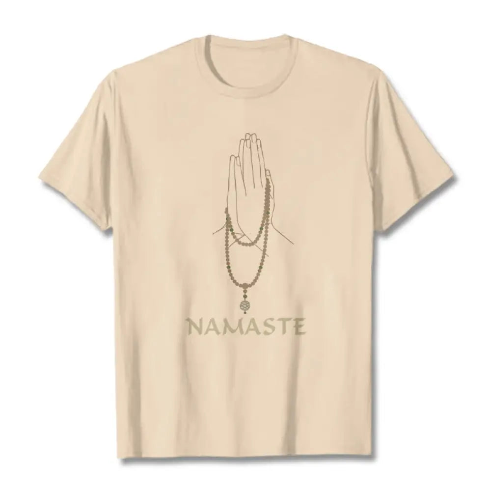 Buddha Stones NAMASTE Tee T-shirt - Bisque / S - T-Shirts